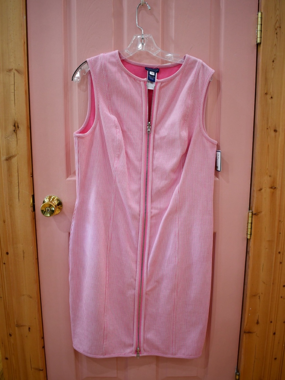 NWT✨ Doncaster Pink Sleeveless Zip-Front Midi Dress 14 - Picture 2 of 6